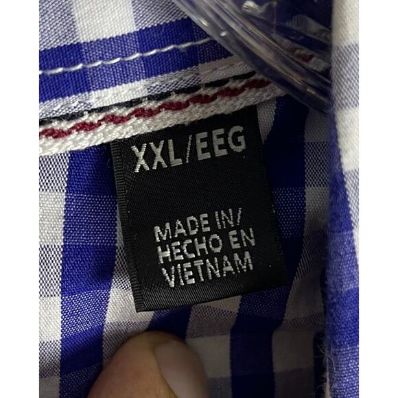 Weatherproof Short Sleeve Shirt Men's Size 2XL Big & Tall Button Down Blue - Picture 5 of 7